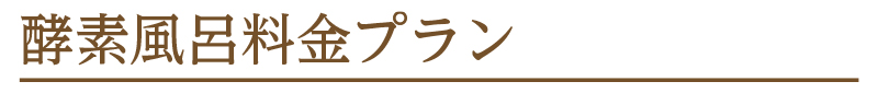 酵素風呂料金プラン